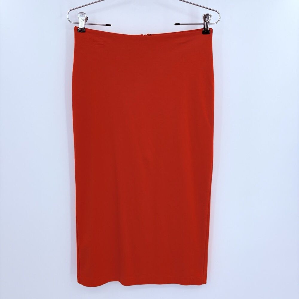 T Alexander Wang Pencil Midi Skirt Size Small Orange Quiet Luxury Office Siren
